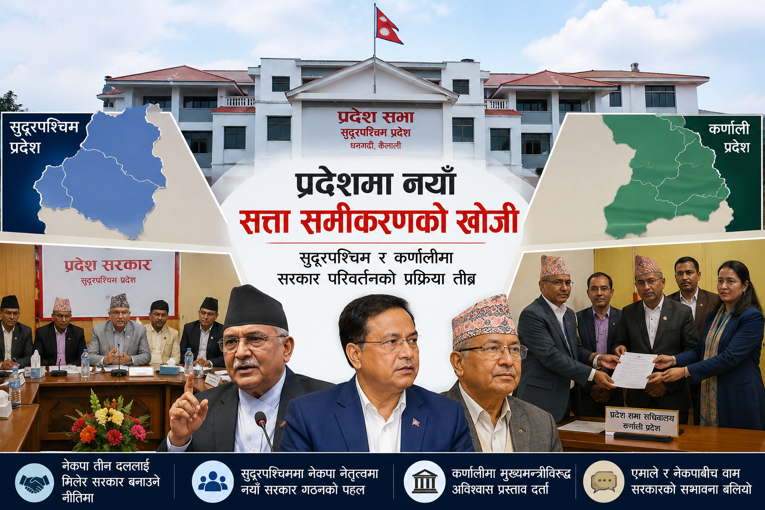 प्रदेश सरकारमा नयाँ सत्ता समीकरणको खोजी, सुदूरपश्चिम र कर्णालीमा सरकार परिवर्तनको प्रक्रिया तीव्र
